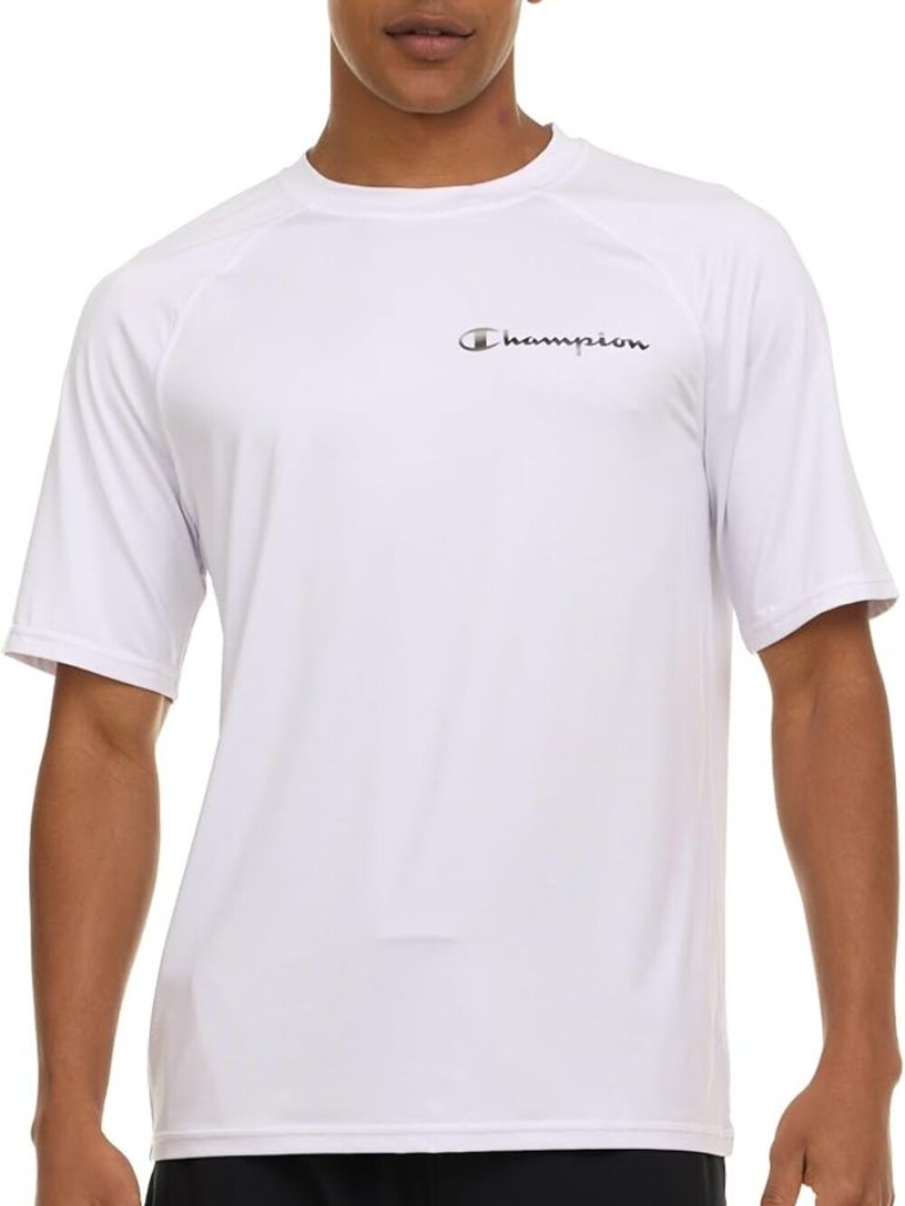 Champion White Short-Sleeve UPF 50+ Sun Tee Rash Guard - Men's Large